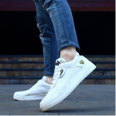 Synthetic Mens Casual Shoes White Blue